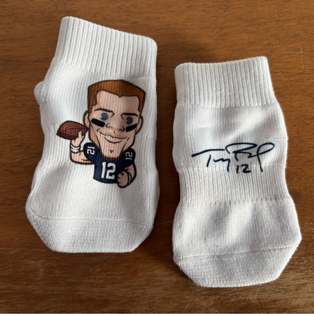 Tom Brady socks 12 Patriots